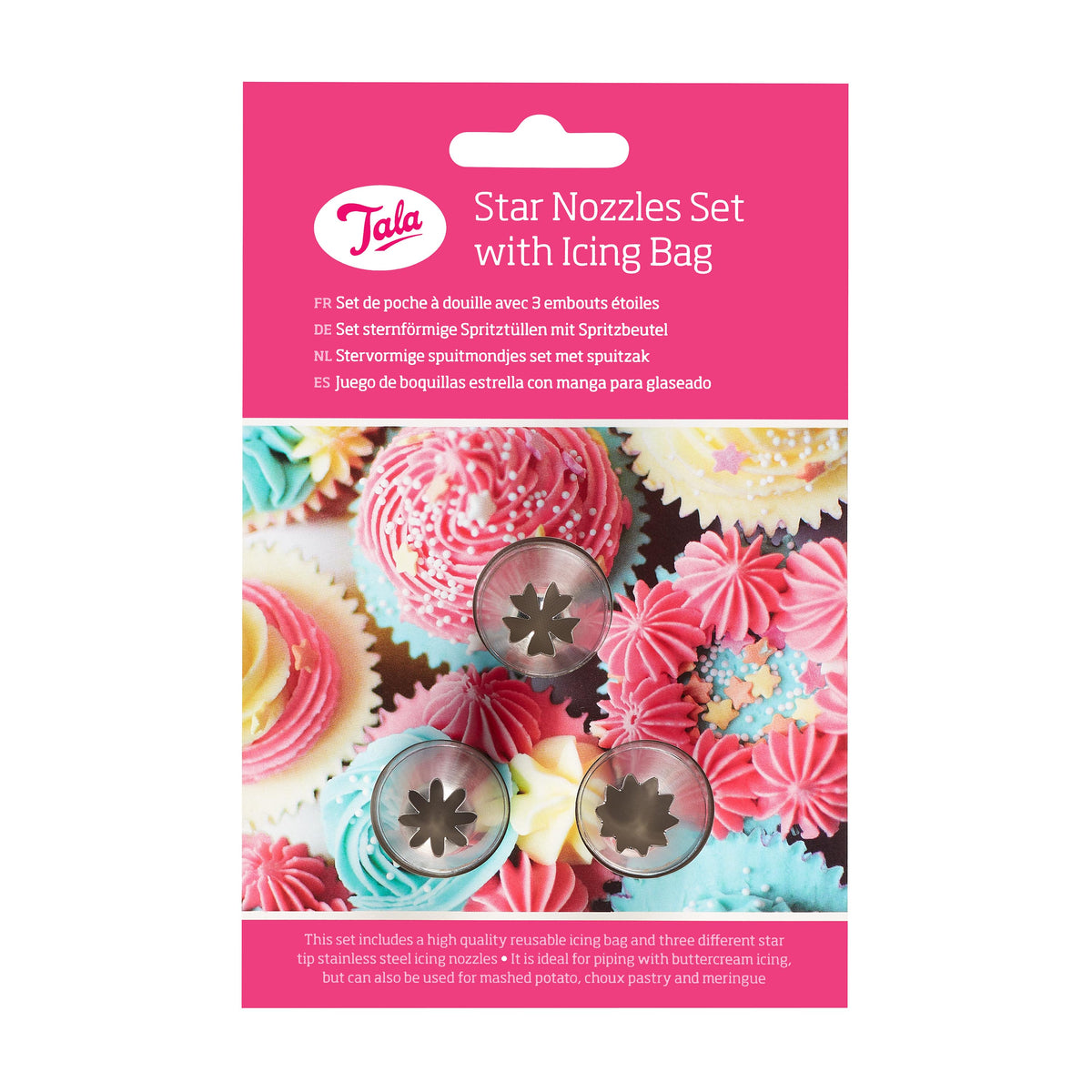 Tala 3 Star Nozzles With Icing Bag Tala Cooking