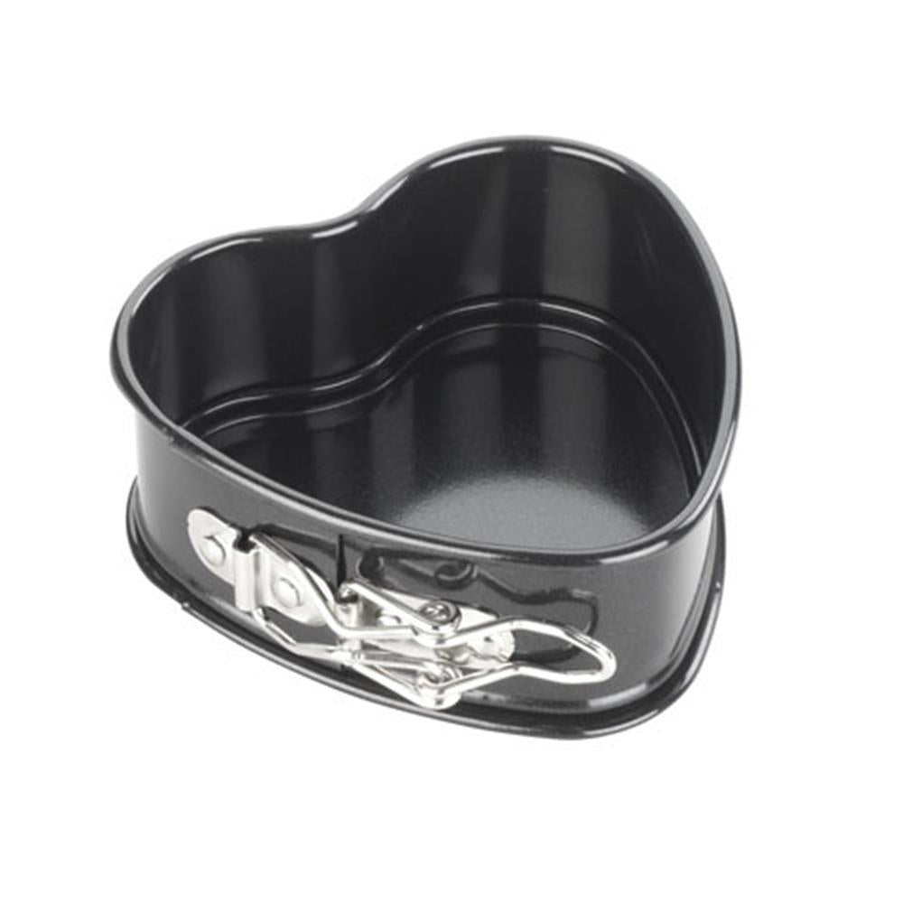 Heirol Springform Pan Heart Shaped Small - Springform Tins Non-Stick Coating Black - 30710