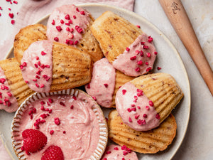 Valentines Raspberry and Rose Madeleines