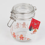 Tala Xmas 750ml Gingerbread Glass Jar with stainless steel clip and silicone sea