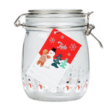 Tala Xmas 750ml Snow scene Glass Jar with stainless steel clip and silicone seal