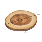 Tala Large Round Board w Bark Edges in Natural Acacia