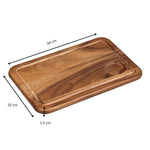 Tala Medium Serving Board w Groove & Recess in Lacquered Acacia