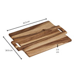 Tala Double Handled Square Board in Natural Acacia