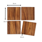 Tala Set of 4 Square Boards / Table Mats in Lacquered Acacia