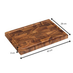 Tala Dual Purpose Rectangular End Grain Board w Groove  in Lacquered Acacia