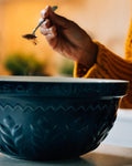 Indigo and Ivory Corn Design 30cm Mixing bowl