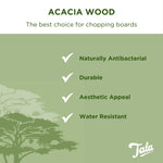 Tala Large Round Board w Bark Edges in Natural Acacia