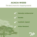 Tala Large Round Board w Bark Edges in Natural Acacia