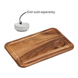 Tala Medium Serving Board w Groove & Recess in Lacquered Acacia