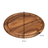 Tala Round Board w Groove in Lacquered Acacia